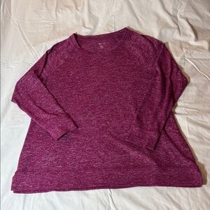 Style & Co. Women’s Relaxed Crewneck Top in Heathered Magenta